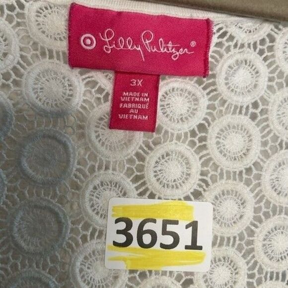 Lily Pulitzer for Target High Low Lace Back Fans Tank Top Women Plus Size 3X Blu - Picture 2 of 8